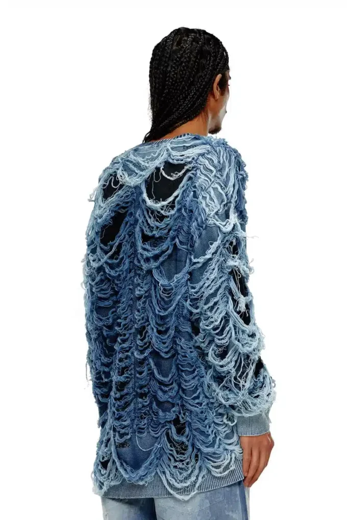 k-boboli Destroyed indigo V-neck cardigan k-boboli Destroyed indigo V-neck cardigan