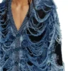 k-boboli Destroyed indigo V-neck cardigan k-boboli Destroyed indigo V-neck cardigan