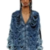 k-boboli Destroyed indigo V-neck cardigan k-boboli Destroyed indigo V-neck cardigan