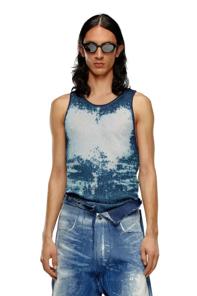 k-bossino Tank top in devoré metallic knit