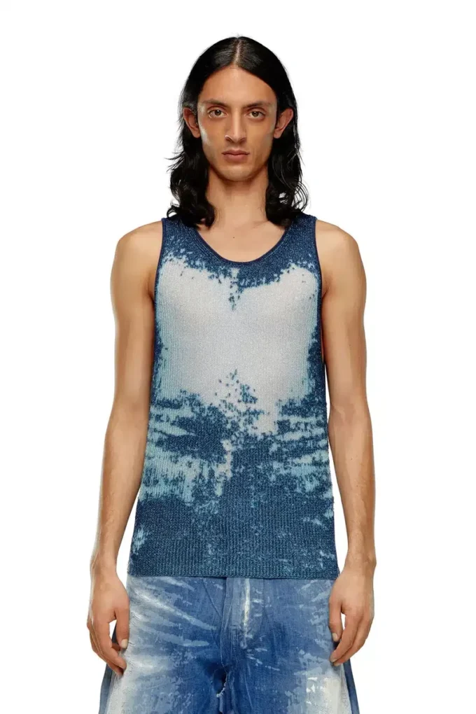 k-bossino Tank top in devoré metallic knit