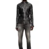k-dargy-d Denim-yarn zip cardigan with shiny effect k-dargy-d Denim-yarn zip cardigan with shiny effect