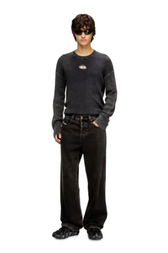 k-darren-d Cut-out ribbed jumper with Oval D plaque