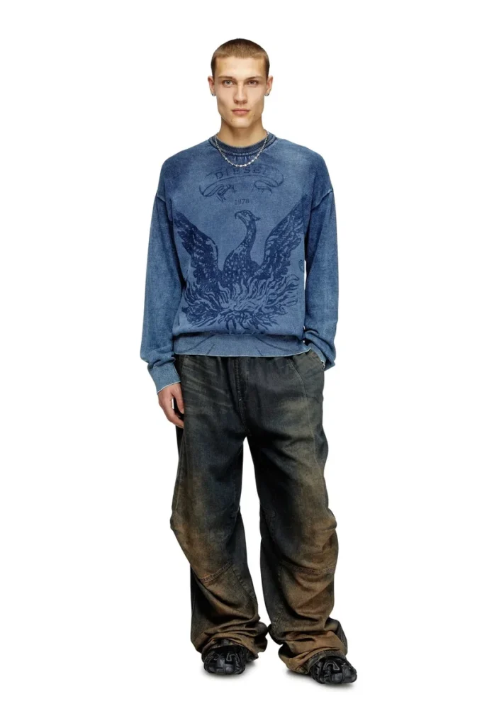 k-fenicol Indigo jumper with Phoenix logo k-fenicol Indigo jumper with Phoenix logo