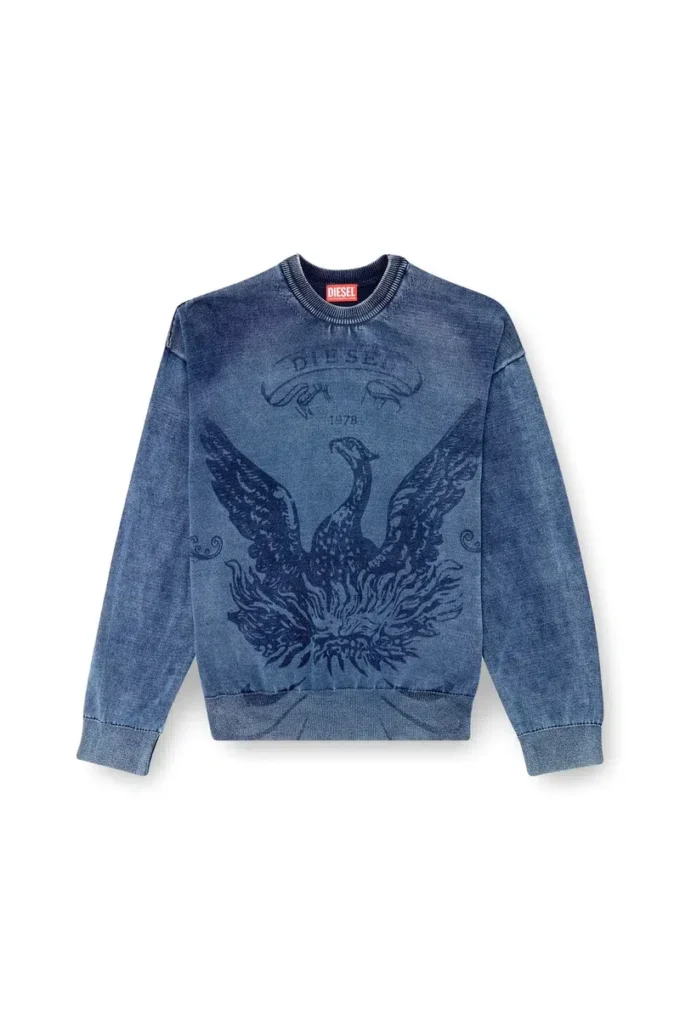 k-fenicol Indigo jumper with Phoenix logo k-fenicol Indigo jumper with Phoenix logo