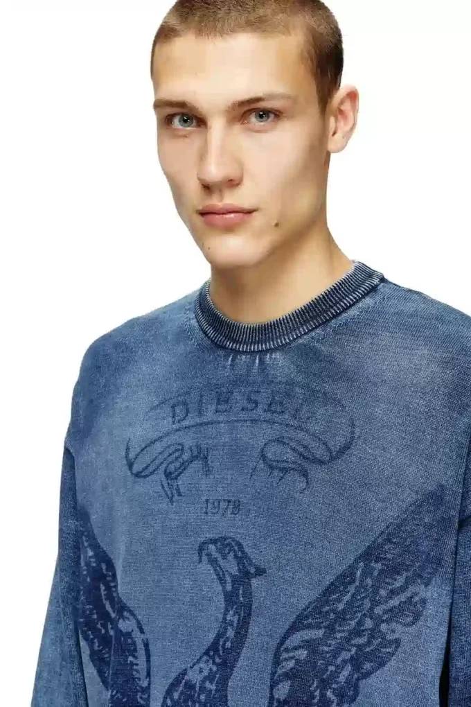 k-fenicol Indigo jumper with Phoenix logo k-fenicol Indigo jumper with Phoenix logo