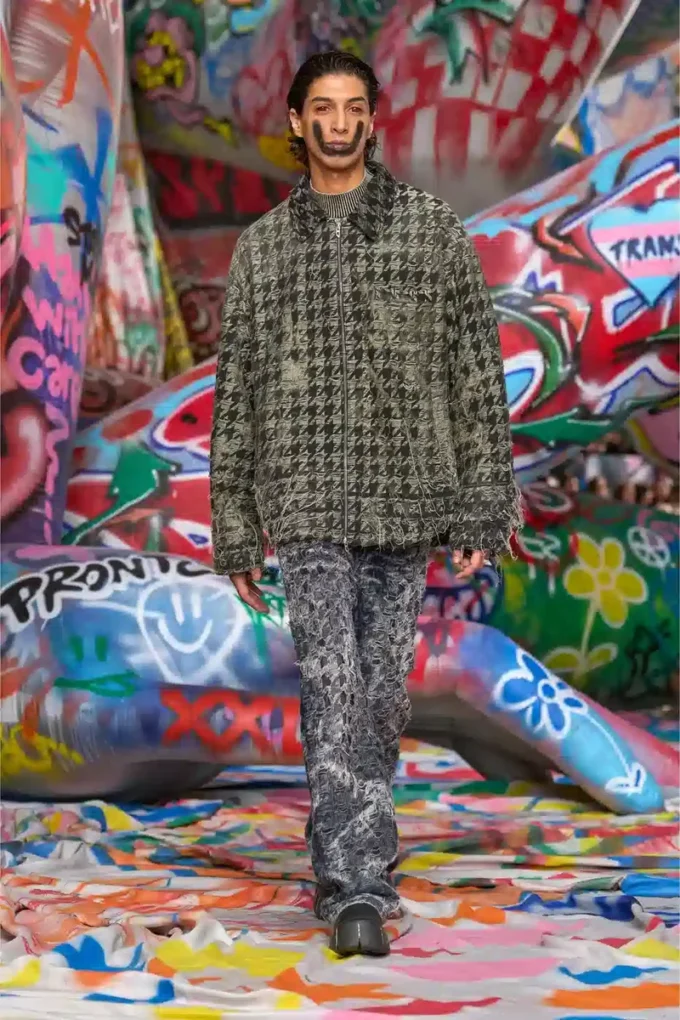 d-elmo-fsh Jacket in houndstooth-weave denim d-elmo-fsh Jacket in houndstooth-weave denim