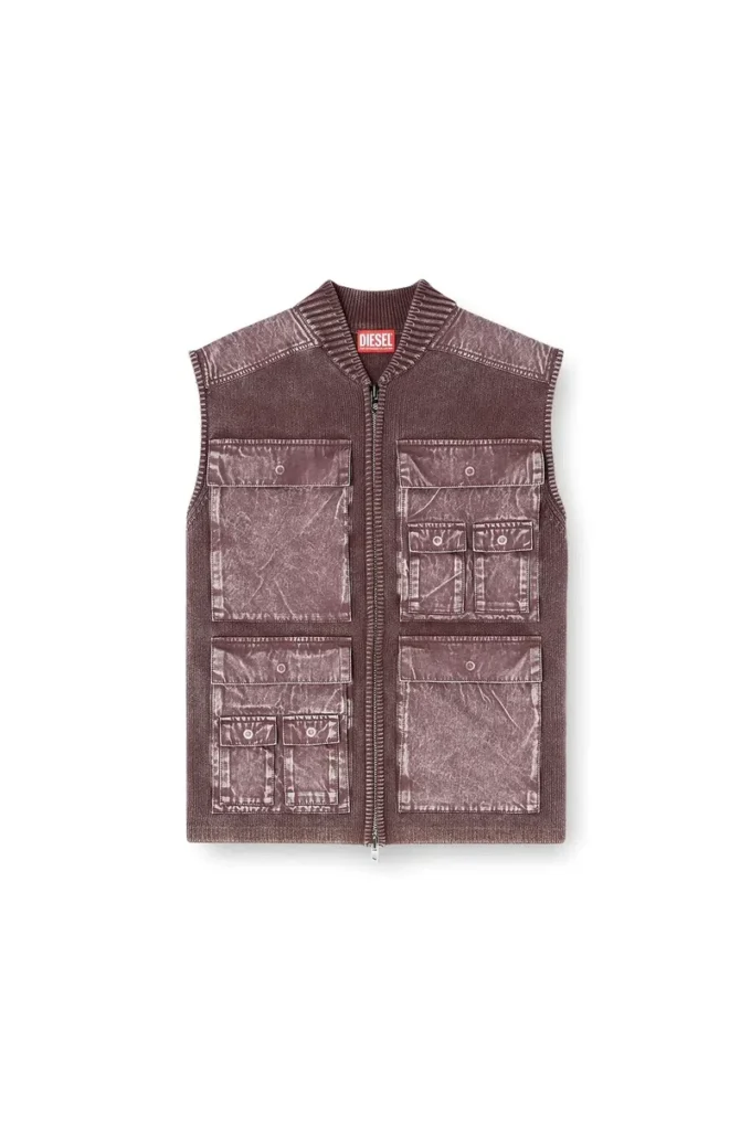 k-giulius Zip-up knitted vest with cargo pockets k-giulius Zip-up knitted vest with cargo pockets