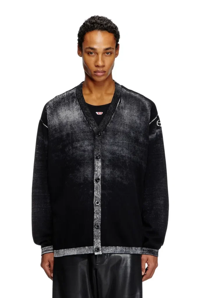 k-larence-cardigan-b Reverse-print cotton cardigan k-larence-cardigan-b Reverse-print cotton cardigan