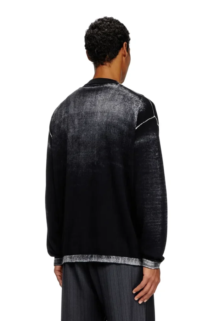 k-larence-cardigan-b Reverse-print cotton cardigan k-larence-cardigan-b Reverse-print cotton cardigan