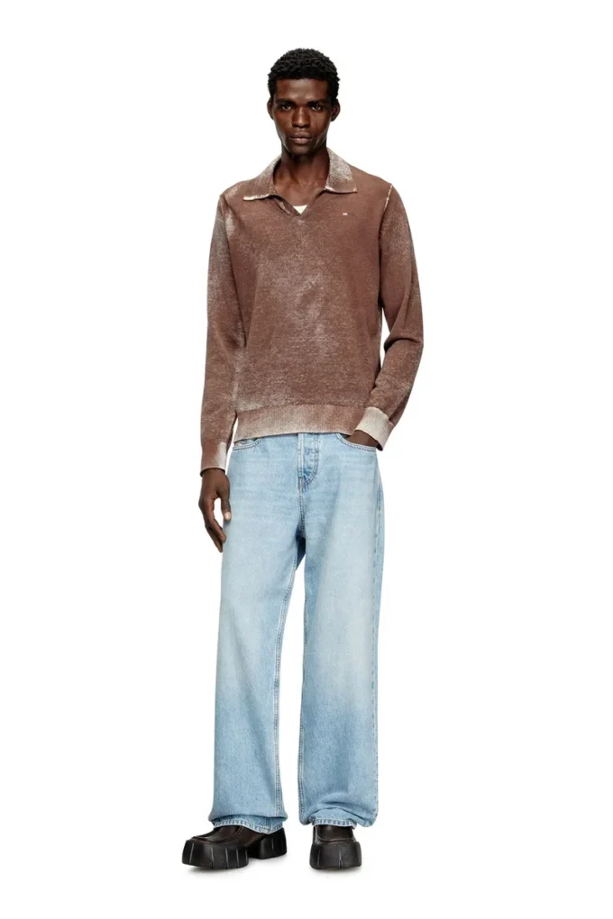 k-lawrence Polo jumper with faded reverse print