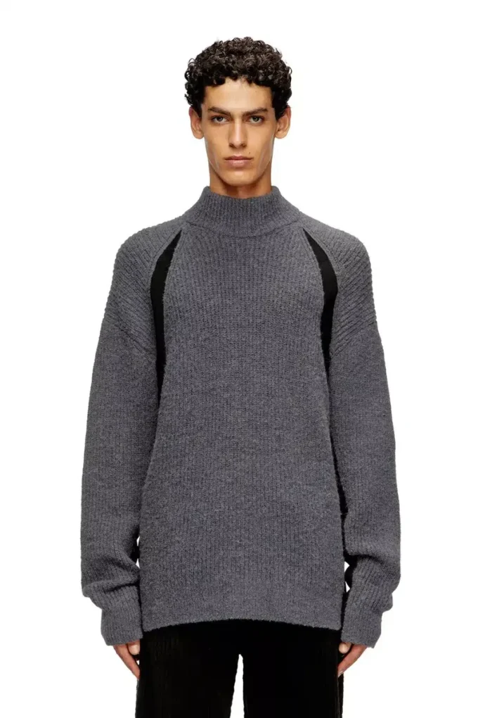 k-lollo-tn Alpaca-blend jumper with contrast inserts k-lollo-tn Alpaca-blend jumper with contrast inserts