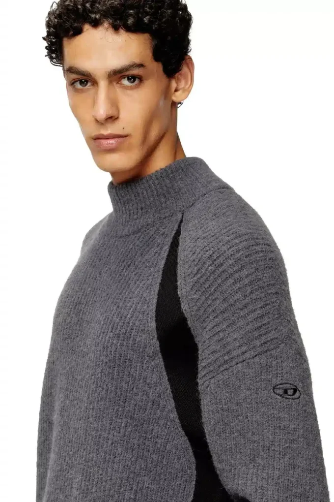 k-lollo-tn Alpaca-blend jumper with contrast inserts k-lollo-tn Alpaca-blend jumper with contrast inserts