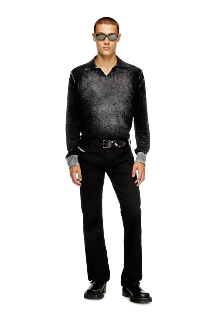 k-lorenzo Reverse-print polo jumper k-lorenzo Reverse-print polo jumper