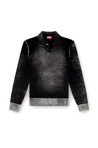 k-lorenzo Reverse-print polo jumper