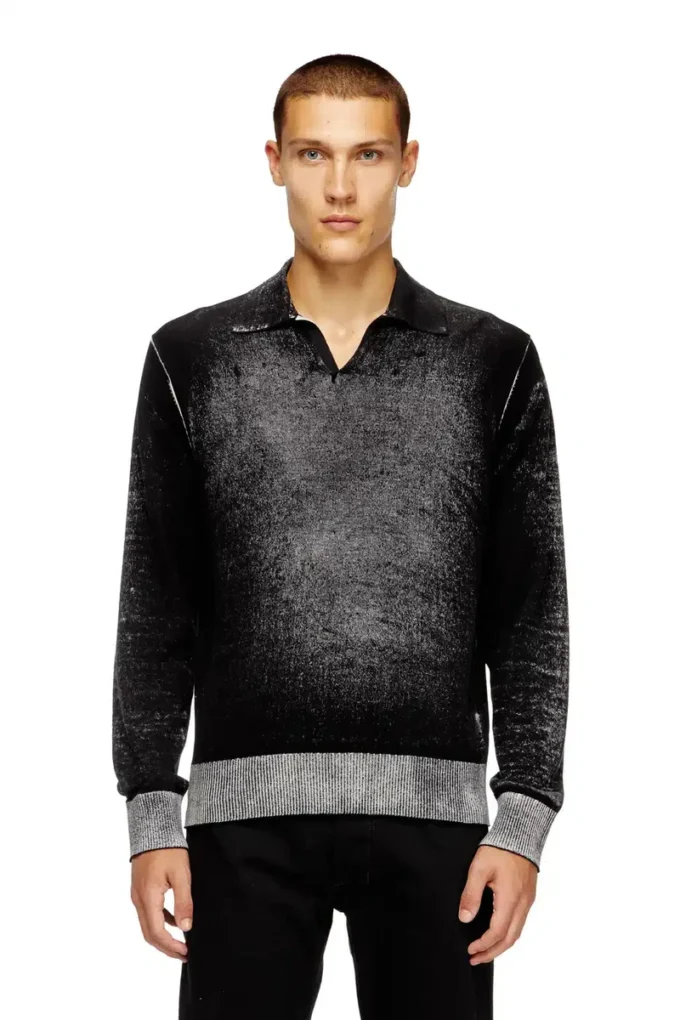 k-lorenzo Reverse-print polo jumper k-lorenzo Reverse-print polo jumper