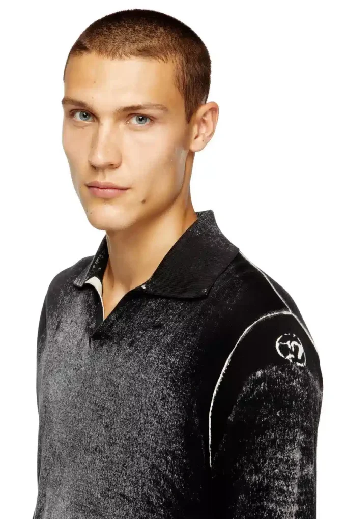 k-lorenzo Reverse-print polo jumper k-lorenzo Reverse-print polo jumper