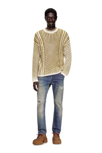 k-moise Reverse-print cable-knit jumper