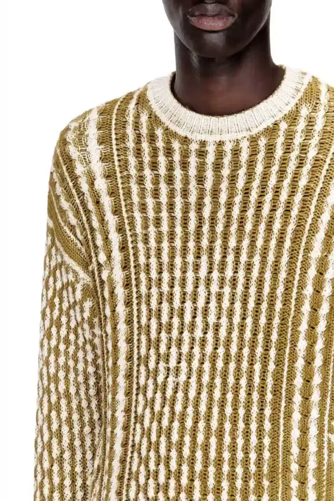 k-moise Reverse-print cable-knit jumper k-moise Reverse-print cable-knit jumper