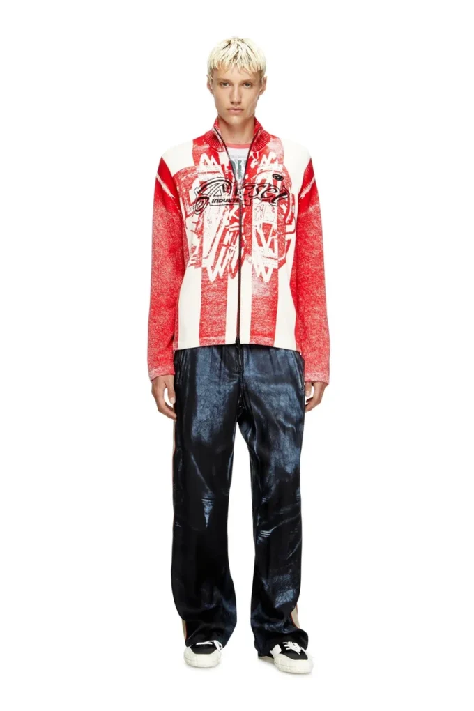 k-oliba-jkt Inside-print striped zipped cardigan k-oliba-jkt Inside-print striped zipped cardigan