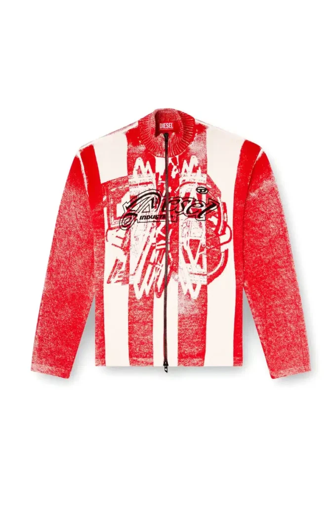 k-oliba-jkt Inside-print striped zipped cardigan k-oliba-jkt Inside-print striped zipped cardigan