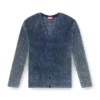 k-redram Mesh-knit cardigan in denim yarn