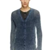 k-redram Mesh-knit cardigan in denim yarn