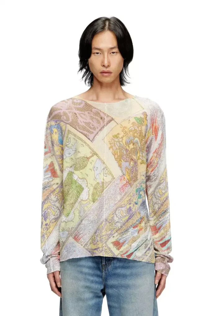 k-renton Linen jumper with medieval print k-renton Linen jumper with medieval print