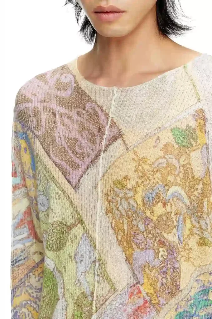 k-renton Linen jumper with medieval print k-renton Linen jumper with medieval print