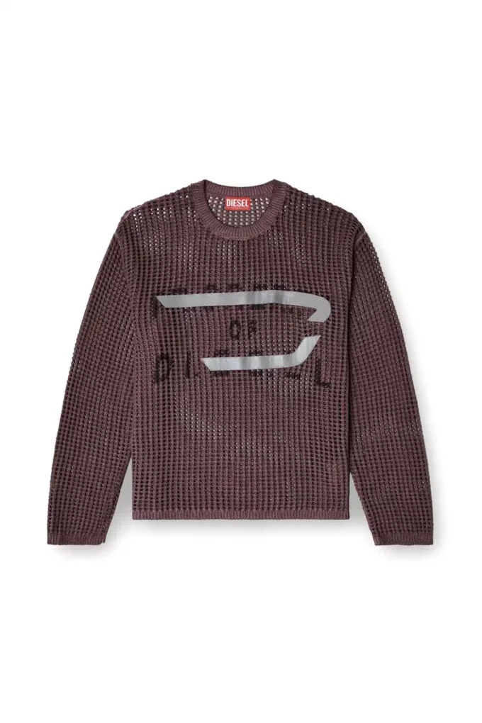 k-roch Long-sleeve mesh-knit top k-roch Long-sleeve mesh-knit top