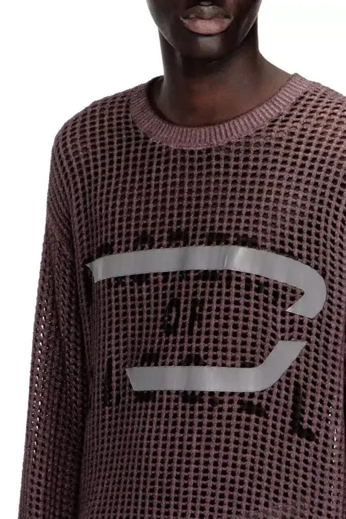 k-roch Long-sleeve mesh-knit top k-roch Long-sleeve mesh-knit top