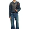 k-squared Open-knit polo jumper in denim yarn k-squared Open-knit polo jumper in denim yarn