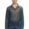 k-squared Open-knit polo jumper in denim yarn k-squared Open-knit polo jumper in denim yarn