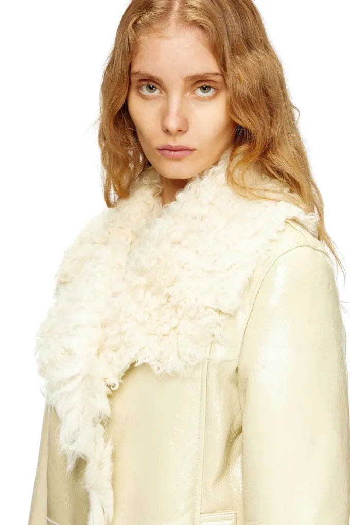 l-aconic Patent shearling jacket