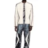 l-adam Colour-block leather biker jacket l-adam Colour-block leather biker jacket