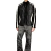l-adam Colour-block leather biker jacket l-adam Colour-block leather biker jacket