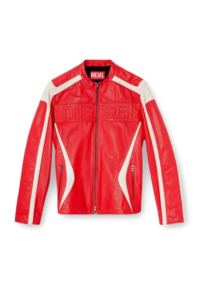 l-adam Colour-block leather biker jacket l-adam Colour-block leather biker jacket