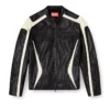 l-adam Colour-block leather biker jacket l-adam Colour-block leather biker jacket