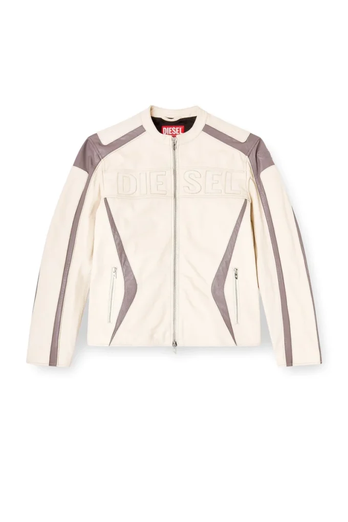l-adam Colour-block leather biker jacket l-adam Colour-block leather biker jacket