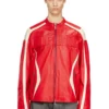 l-adam Colour-block leather biker jacket l-adam Colour-block leather biker jacket