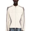 l-adam Colour-block leather biker jacket l-adam Colour-block leather biker jacket