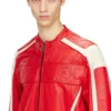 l-adam Colour-block leather biker jacket l-adam Colour-block leather biker jacket