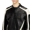 l-adam Colour-block leather biker jacket l-adam Colour-block leather biker jacket