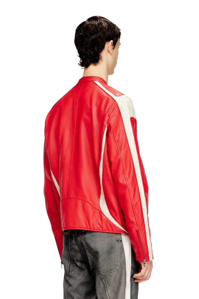 l-adam Colour-block leather biker jacket l-adam Colour-block leather biker jacket