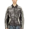 l-amar-enbi Leather coach jacket with biker print l-amar-enbi Leather coach jacket with biker print