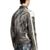 l-amar-enbi Leather coach jacket with biker print l-amar-enbi Leather coach jacket with biker print