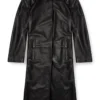 l-ancelot Long padded leather coat l-ancelot Long padded leather coat