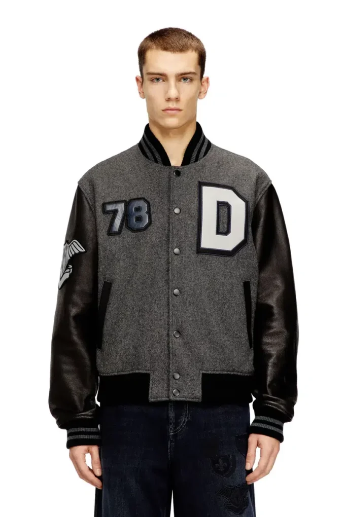 l-arry-cp Varsity jacket in wool and leather l-arry-cp Varsity jacket in wool and leather