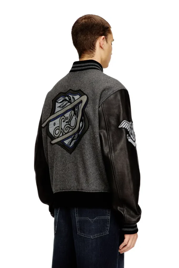 l-arry-cp Varsity jacket in wool and leather l-arry-cp Varsity jacket in wool and leather