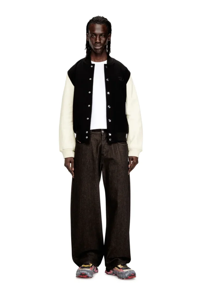 l-arry-wrd Bomber jacket in wool blend and leather l-arry-wrd Bomber jacket in wool blend and leather